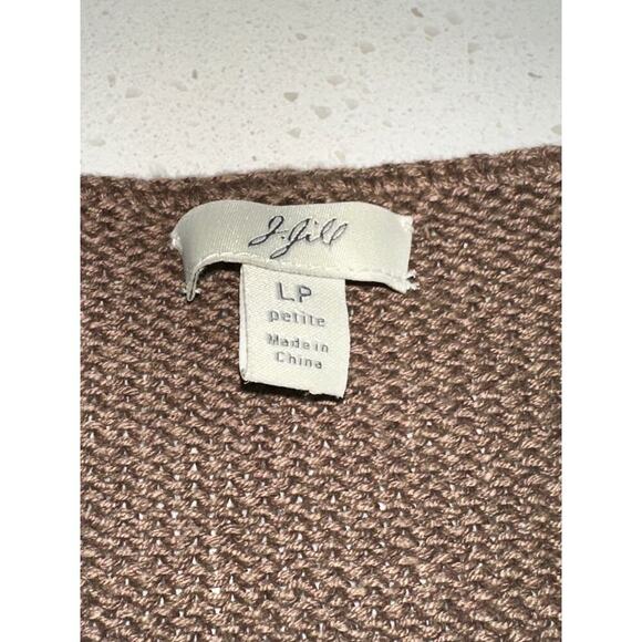 J Jill Women’s Short sleeve knit sweater Tan LP Linen blend Lightweight casual - Picture 3 of 7